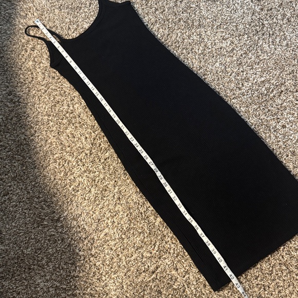 Aritzia Wilfred Free Charcoal black Knit dress Go To LBD ribbed bodycon stretch - Picture 9 of 10